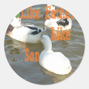 Zoals vader als zoon. ronde sticker