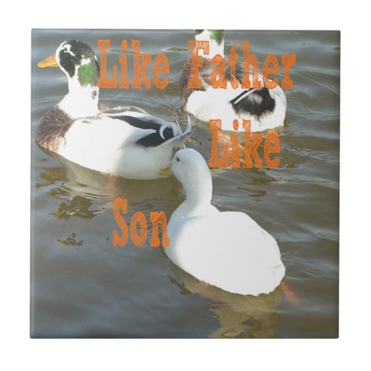 Zoals vader als zoon. tegeltje (Voorkant)