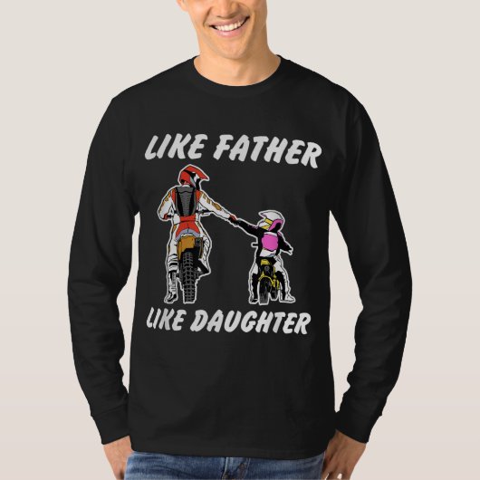Zoals vader Daughter Dirt Bike MX Motocross T-shirt (Voorkant)