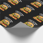 Zoals vader zoals Bun Funny Food Pun Dark BG Cadeaupapier (Hoek)