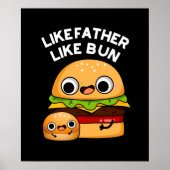 Zoals vader zoals Bun Funny Food Pun Dark BG Poster (Voorkant)