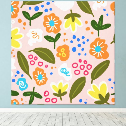 Zoals wilde bloemen canvas afdruk (Insitu (Houten vloer))