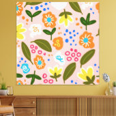 Zoals wilde bloemen canvas afdruk (Insitu (Woonkamer))