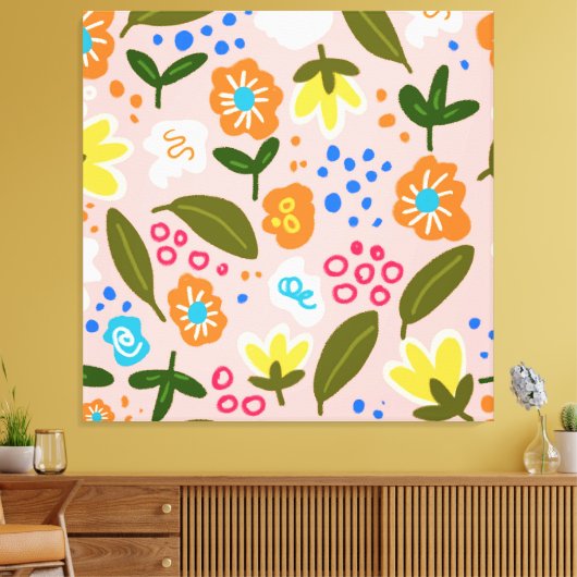 Zoals wilde bloemen canvas afdruk (Insitu (Woonkamer))