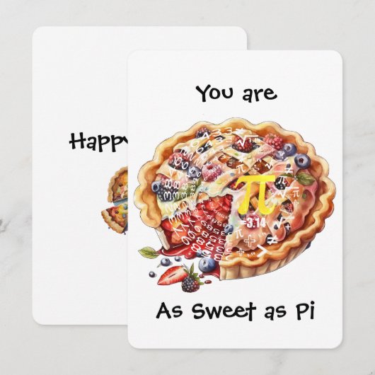 Zoals zoet als Pi Kaart (Voorkant / Achterkant)