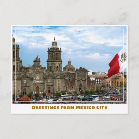 Zocaloplein in Mexico-Stad Briefkaart (Voorkant)