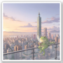 Zochi de Reizende Kikker bij Taipei 101 Theetijd