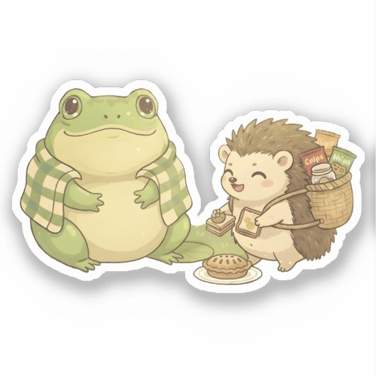Zochi & Hazel de egel Sticker (Voorkant)