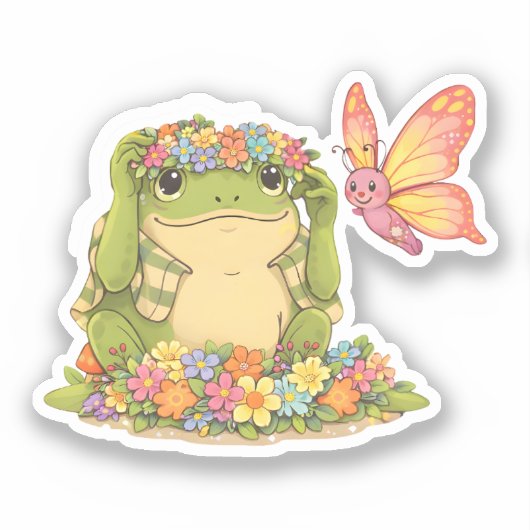 Zochi & Petal de Vlinder Sticker (Voorkant)