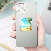 Zochi's zonnige dag op Kenting Beach Sticker (Telefoon)