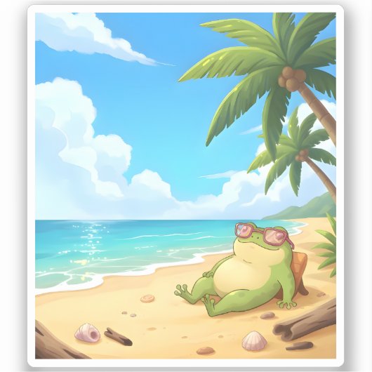 Zochi's zonnige dag op Kenting Beach Sticker (Voorkant)