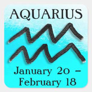 Zodiab Sign Aquarius Horoscope Astrologie Vierkante Sticker