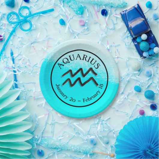 Zodiab Sign Aquarius Horoscope Astrology party Papieren Bordje (Feest)
