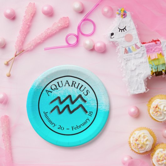Zodiab Sign Aquarius Horoscope Astrology party Papieren Bordje (Feest)