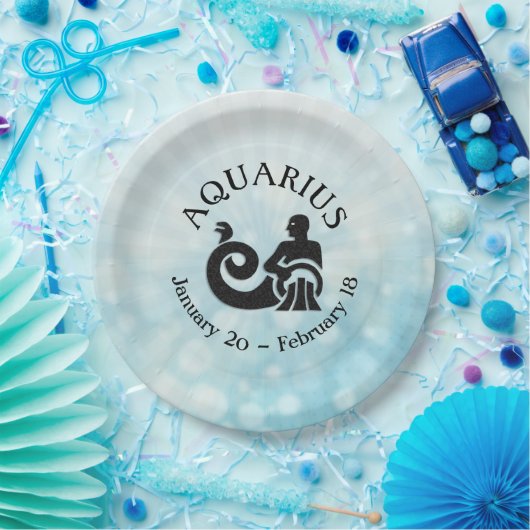 Zodiab Sign Aquarius Horoscope Astrology party Papieren Bordje (Feest)