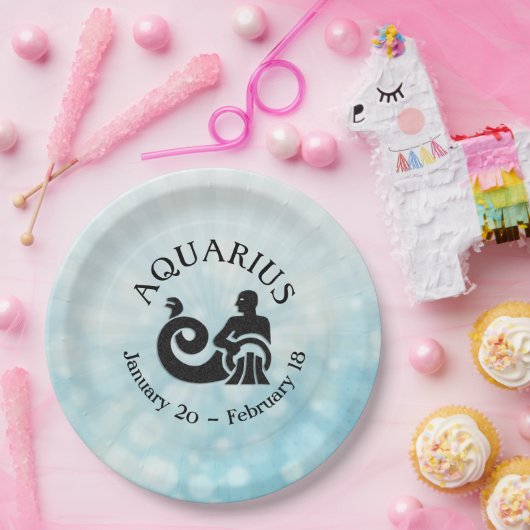 Zodiab Sign Aquarius Horoscope Astrology party Papieren Bordje (Feest)