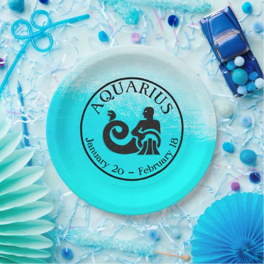 Zodiab Sign Aquarius Horoscope Astrology party Papieren Bordje (Feest)