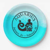 Zodiab Sign Aquarius Horoscope Astrology party Papieren Bordje (Voorkant)