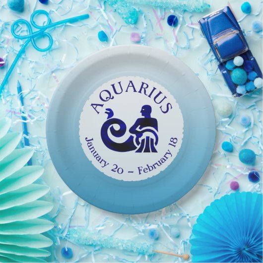 Zodiab Sign Aquarius Horoscope Astrology party Papieren Bordje (Feest)
