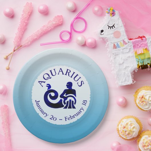Zodiab Sign Aquarius Horoscope Astrology party Papieren Bordje (Feest)