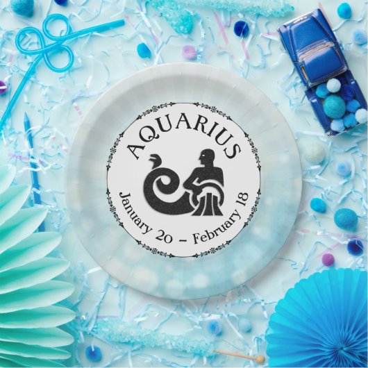 Zodiab Sign Aquarius Horoscope Astrology party Papieren Bordje (Feest)