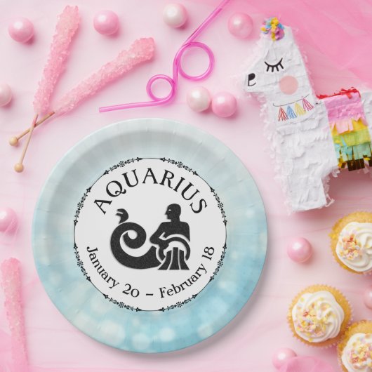 Zodiab Sign Aquarius Horoscope Astrology party Papieren Bordje (Feest)
