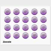 Zodiab Sign Aquarius Paars Horoscope Astrologie Ronde Sticker (Vel)