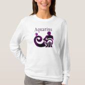 Zodiab Sign Aquarius Paars Horoscope Astrologie T-shirt (Voorkant)