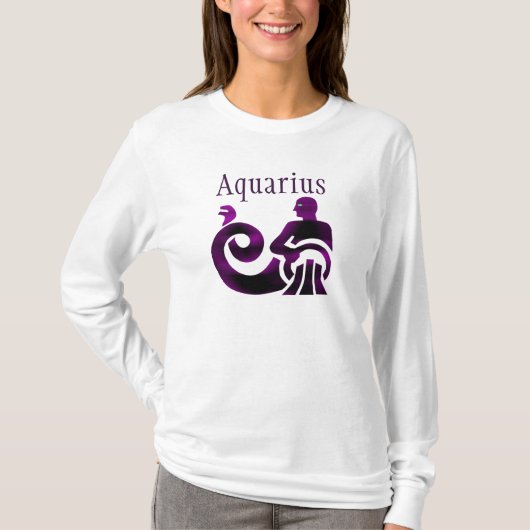 Zodiab Sign Aquarius Paars Horoscope Astrologie T-shirt (Voorkant)