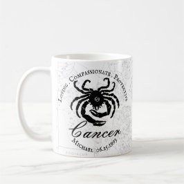Zodiab Sign Cancer Traits Custom Black White Koffiemok