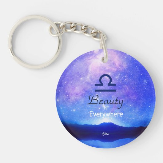 Zodiab Sign Libra Dreamweaver Star Sky Quote Sleutelhanger (Voorkant)