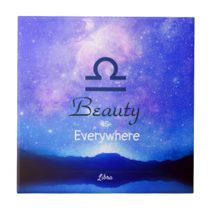 Zodiab Sign Libra Dreamweaver Star Sky Quote Tegeltje
