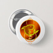 Zodiab Sign Oranje Pisces Design Ronde Button 5,7 Cm (Voorkant /achterkant)