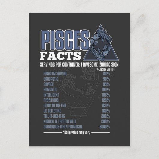 Zodiab Sign Pisces Facts Horoscope Definition Briefkaart (Voorkant)