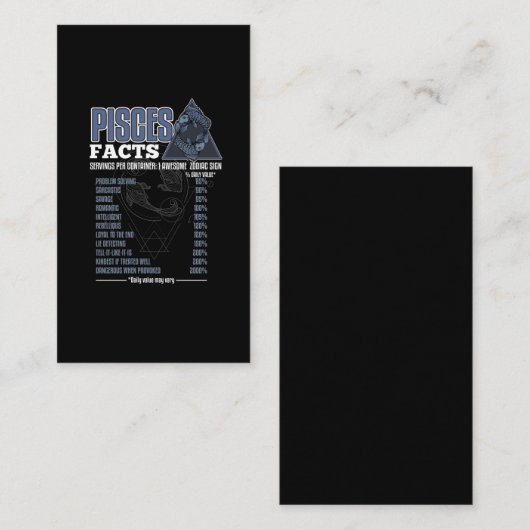 Zodiab Sign Pisces Facts Horoscope Definition Visitekaartje (Voorkant / Achterkant)