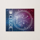 Zodiab Sign PISCES Paars Night Sky Stars Name Legpuzzel (Horizontaal)