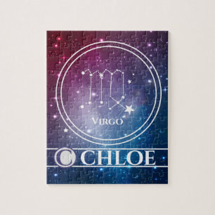 Zodiab Sign VIRGO Paars Night Sky Stars Name Legpuzzel