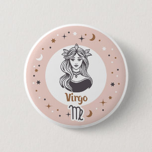 Zodiab Sign Virgo Ronde Button 5,7 Cm