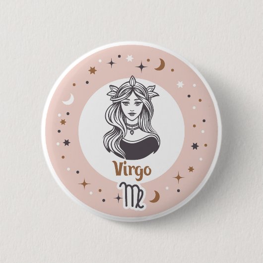 Zodiab Sign Virgo Ronde Button 5,7 Cm (Voorkant)