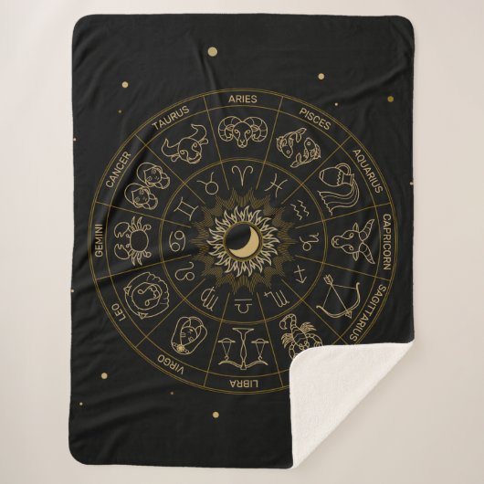 Zodiab Symboolwiel Sherpa Deken (Voorkant)