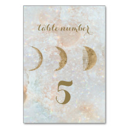 Zodiabetici Blue Celestial Gold Table Number Kaart
