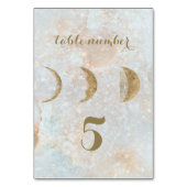 Zodiabetici Blue Celestial Gold Table Number Kaart (Voorkant)