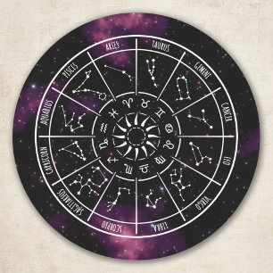 Zodiabetickers - Astrologische signalen & nebula Ronde Sticker