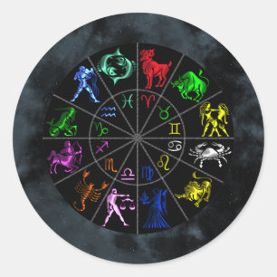 Zodiabetische tekens samen ronde sticker