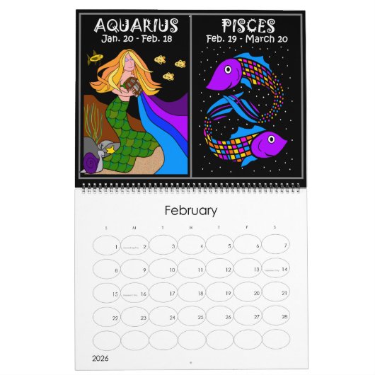 ZODIAC 12 MAAND CALENDAR moeder Zodiac and Friends Kalender (Feb 2026)