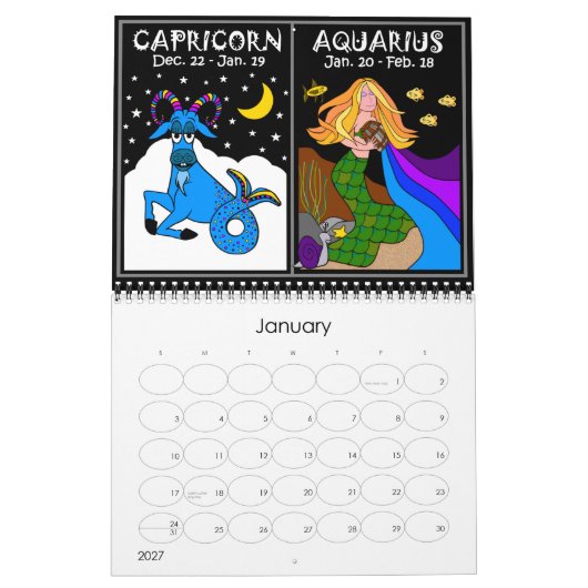 ZODIAC 12 MAANDEN CALENDAR KALENDER (Jan 2027)
