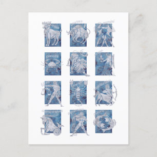 Zodiac 12 Star Signs Briefkaart