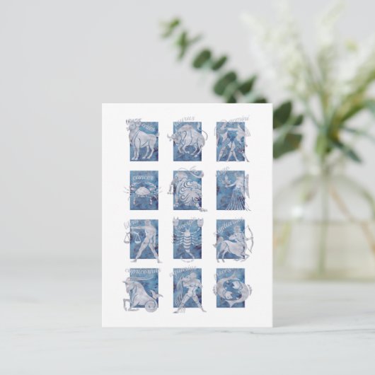 Zodiac 12 Star Signs Briefkaart (Staand voorkant)