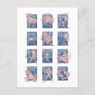 Zodiac 12 Star Signs Briefkaart