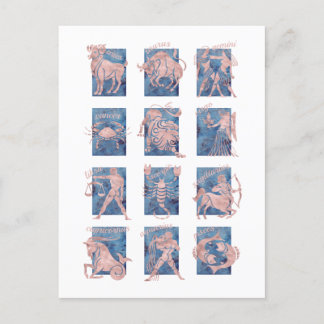 Zodiac 12 Star Signs Briefkaart